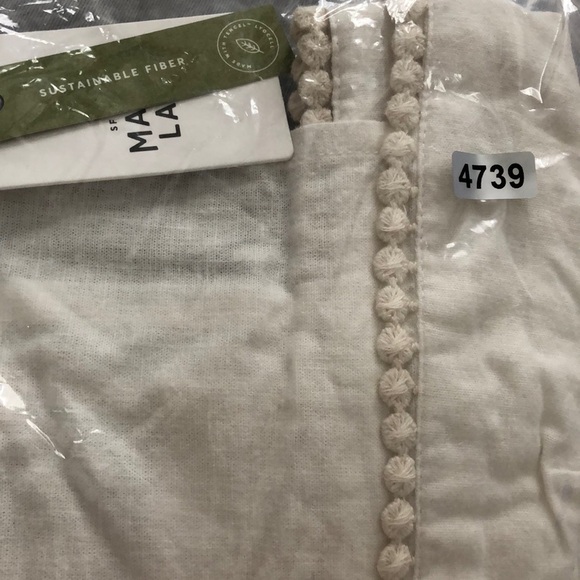 Marine Layer Stella Tank Top Lace Trim Square Neck Sleeveless Crop White NWT L - Picture 5 of 5